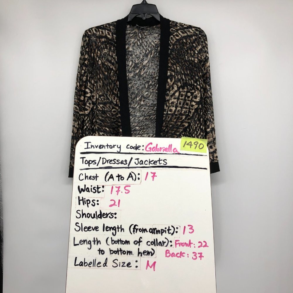 Initiatives Brown Abstract Patterned Robe Cardigan size M - Picture 14 of 15